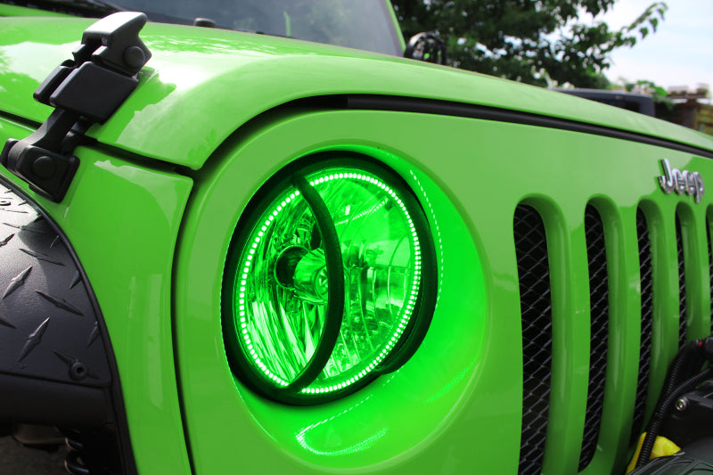 ORACLE Lighting Oracle 07-17 Jeep Wrangler Surface Mount LED Headlight Halo Kit - Green