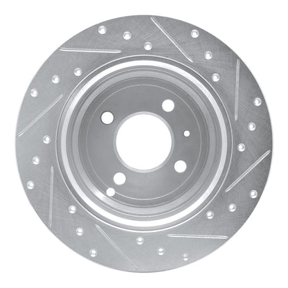 R1 Concepts R1 93-95 Volvo 850 Rear Left Drilled & Slotted Silver Brake Rotor