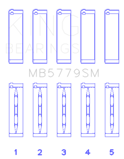 King Engine Bearings Audi CDAA/CDHA/CDHB/CDAB Main Bearing Set (Set of 5) - Size STD