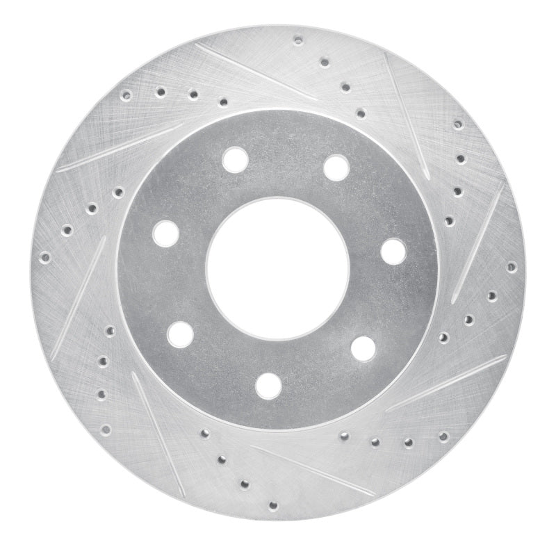 R1 Concepts R1 04-08 Ford F-150 4WD Front Right Drilled & Slotted Silver Brake Rotor