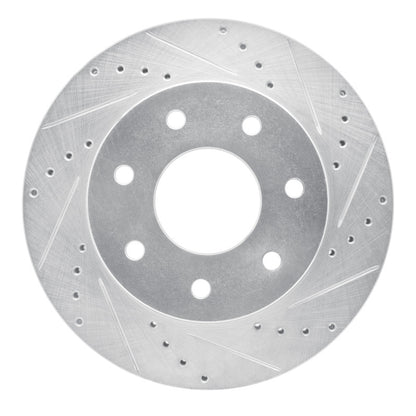 R1 Concepts R1 04-08 Ford F-150 4WD Front Right Drilled & Slotted Silver Brake Rotor