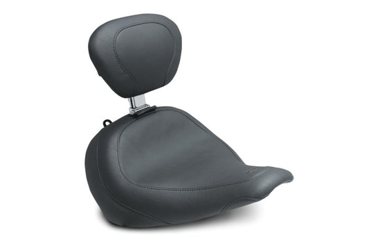 Mustang Motorcycle Mustang 18-21 Harley Fat Boy Wide Tripper Solo Seat w/Driver Backrest - Black
