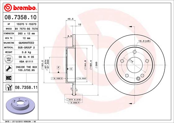 HANS PRIES HP108347 Disc Brake Caliper Repair Kit
