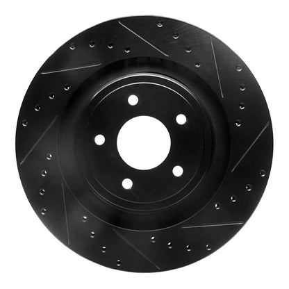 R1 Concepts R1 08-14 Chrysler 200 Front Right Drilled & Slotted Black Brake Rotor