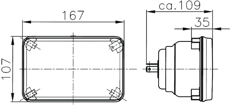 Hella Module 164 x 103mm H4 12V ECE Universal Lamp