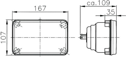 Hella Module 164 x 103mm H4 12V ECE Universal Lamp