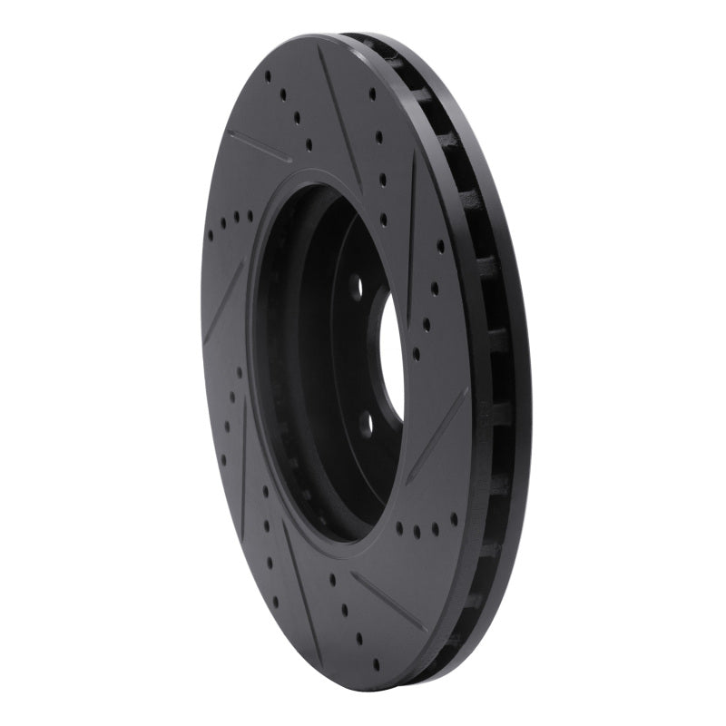 R1 Concepts R1 96-11 Chrysler Crossfire Front Left Drilled & Slotted Black Brake Rotor