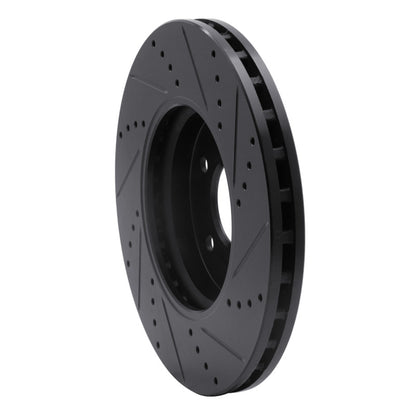 R1 Concepts R1 96-11 Chrysler Crossfire Front Left Drilled & Slotted Black Brake Rotor