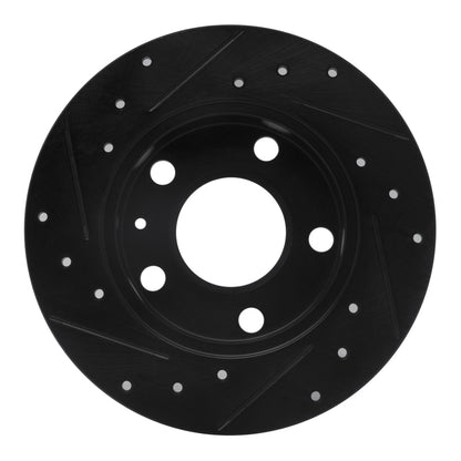 R1 Concepts R1 02-06 Audi A4 Quattro Rear Right Drilled & Slotted Black Brake Rotor