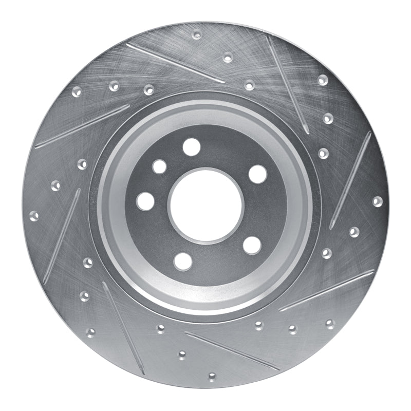 R1 Concepts R1 20-22 Jaguar E-Pace Rear Left Drilled & Slotted Silver Brake Rotor