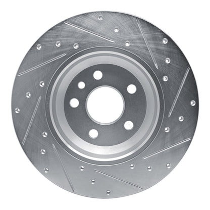 R1 Concepts R1 20-22 Jaguar E-Pace Rear Left Drilled & Slotted Silver Brake Rotor