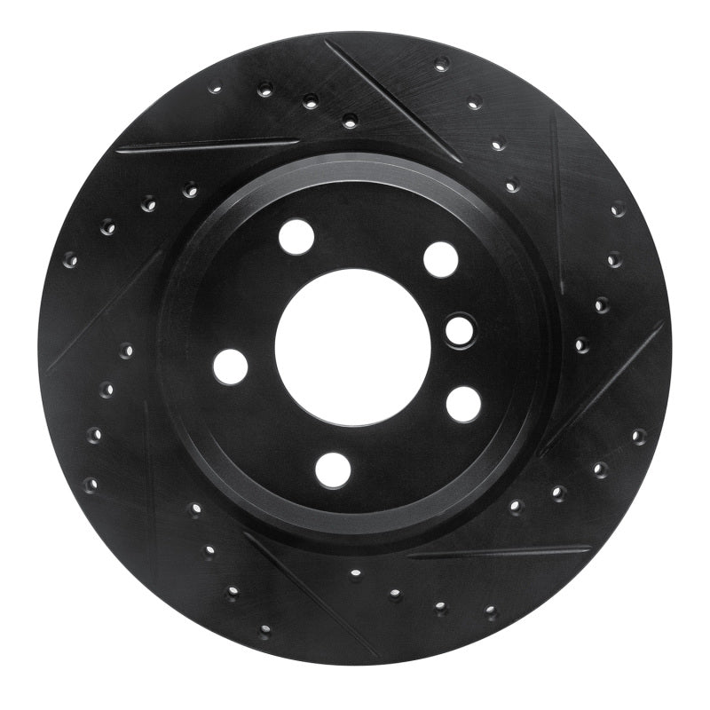 R1 Concepts R1 12-20 BMW 335I GT xDrive Rear Right Drilled & Slotted Black Brake Rotor