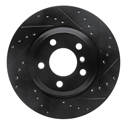 R1 Concepts R1 12-20 BMW 335I GT xDrive Rear Right Drilled & Slotted Black Brake Rotor
