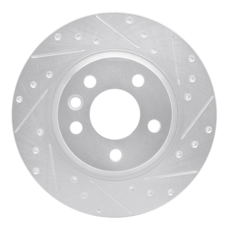 R1 Concepts R1 01-03 Volkswagen EuroVan Rear Right Drilled & Slotted Silver Brake Rotor