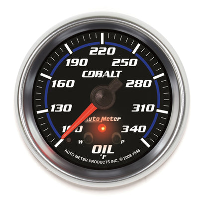 AutoMeter Gauge Oil Temp 2-5/8in. 340 Deg. F Stepper Motor W/ Peak & Warn Cobalt