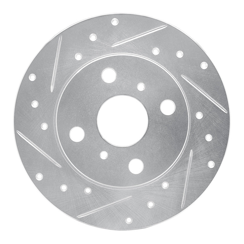 R1 Concepts R1 85-86 Toyota MR2 Rear Left Drilled & Slotted Silver Brake Rotor