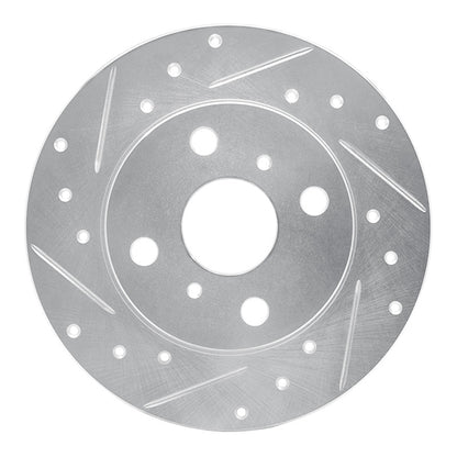 R1 Concepts R1 85-86 Toyota MR2 Rear Left Drilled & Slotted Silver Brake Rotor