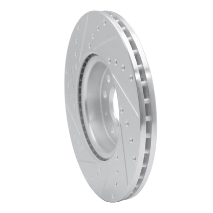 R1 Concepts R1 05-25 Audi A3 Quattro Front Right Drilled & Slotted Silver Brake Rotor