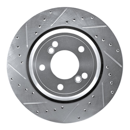 R1 Concepts R1 00-06 BMW M5 Rear Left Drilled & Slotted Silver Brake Rotor