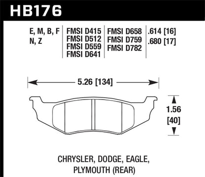 Hawk Performance Hawk SRT4 HPS Street Rear Brake Pads