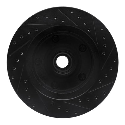 R1 Concepts R1 73-93 Ford E-150 Econoline Front Left Drilled & Slotted Black Brake Rotor