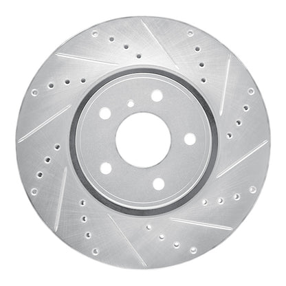 R1 Concepts R1 05-14 Infiniti FX45 Front Right Drilled & Slotted Silver Brake Rotor