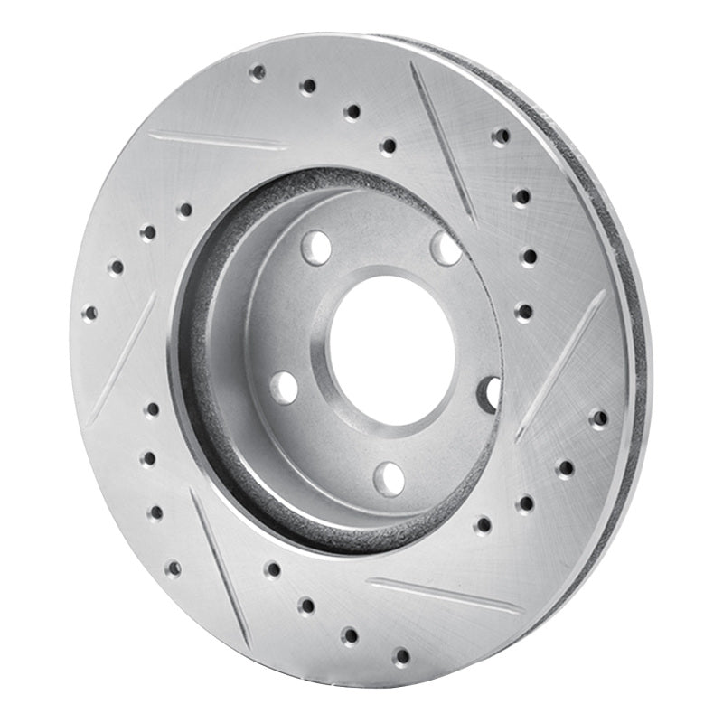 R1 Concepts R1 85-91 Buick SKYHAWK Front Left Drilled & Slotted Silver Brake Rotor