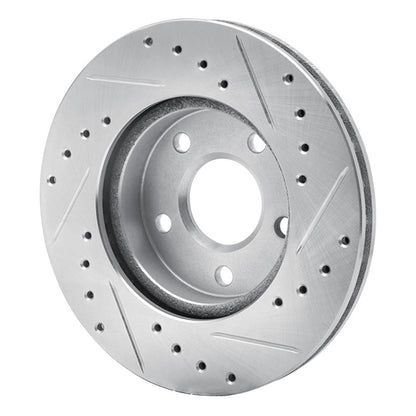 R1 Concepts R1 85-91 Buick SKYHAWK Front Left Drilled & Slotted Silver Brake Rotor
