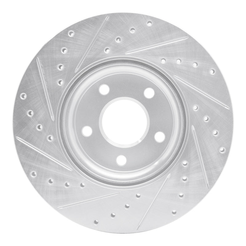 R1 Concepts R1 04-19 Ford Escape Front Right Drilled & Slotted Silver Brake Rotor