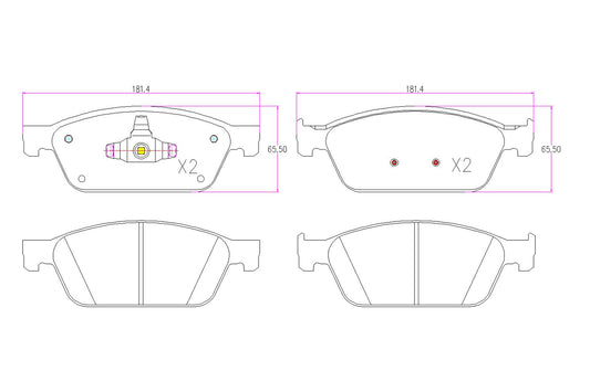 BOGAP F8210511 Brake Pad Set, Disc Brake | ML Performance Car Parts