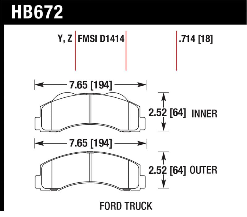 Hawk Performance Hawk 10-11 Ford Expedition/F-150 SVT Raptor / 10-11 F-150 Performance Ceramic Front Street Brake Pad