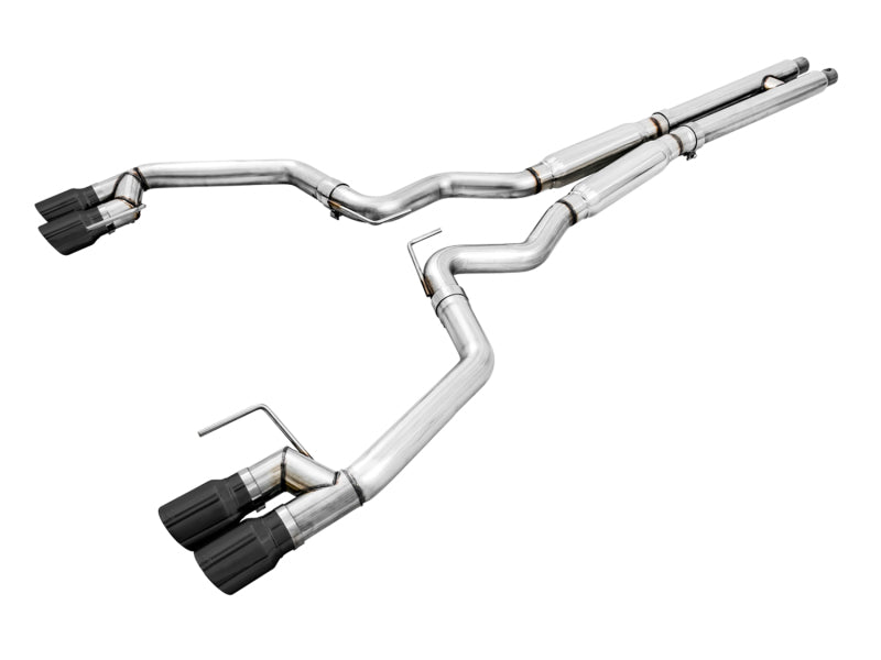 AWE Tuning 2018+ Ford Mustang GT (S550) Cat-Back Exhaust - Track Edition (Quad Diamond Black Tips)