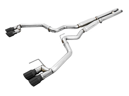 AWE Tuning 2018+ Ford Mustang GT (S550) Cat-Back Exhaust - Track Edition (Quad Diamond Black Tips)