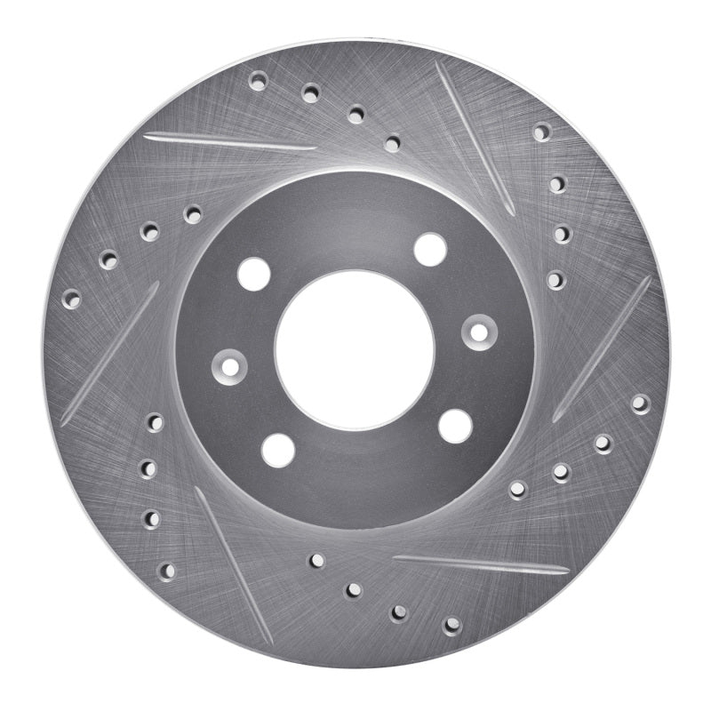 R1 Concepts R1 12-25 Dodge Attitude (Mexico) Front Right Drilled & Slotted Silver Brake Rotor