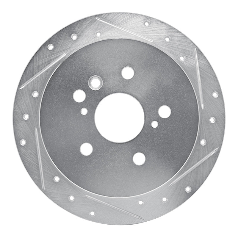 R1 Concepts R1 04-09 Lexus RX350 Rear Right Drilled & Slotted Silver Brake Rotor