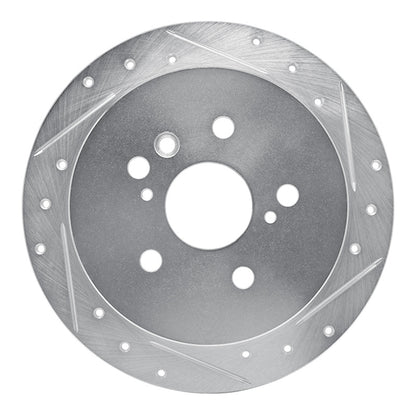 R1 Concepts R1 04-09 Lexus RX350 Rear Right Drilled & Slotted Silver Brake Rotor