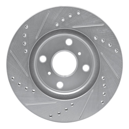 R1 Concepts R1 00-05 Toyota Echo Front Left Drilled & Slotted Silver Brake Rotor