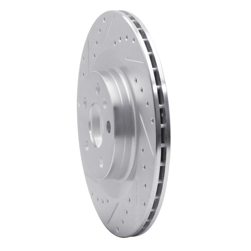 R1 Concepts R1 16-26 Volvo V60 Rear Left Drilled & Slotted Silver Brake Rotor
