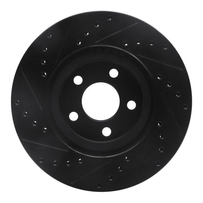 R1 Concepts R1 01-10 Chrysler PT Cruiser Front Right Drilled & Slotted Black Brake Rotor