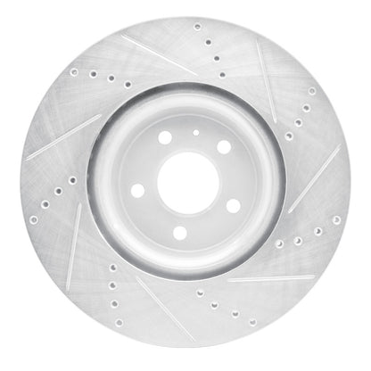 R1 Concepts R1 12-20 Audi Q5 (Mexico) Front Left Drilled & Slotted Silver Brake Rotor