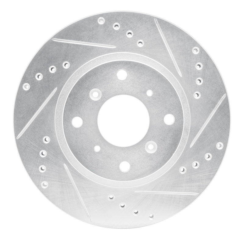 R1 Concepts R1 87-90 Acura Legend Front Right Drilled & Slotted Silver Brake Rotor