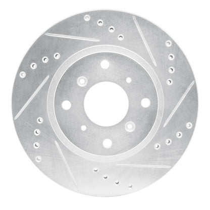 R1 Concepts R1 87-90 Acura Legend Front Right Drilled & Slotted Silver Brake Rotor