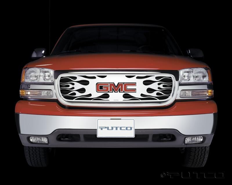 Putco 03-06 GMC Sierra LD/HD w/ Logo CutOut Flaming Inferno Stainless Steel Grille