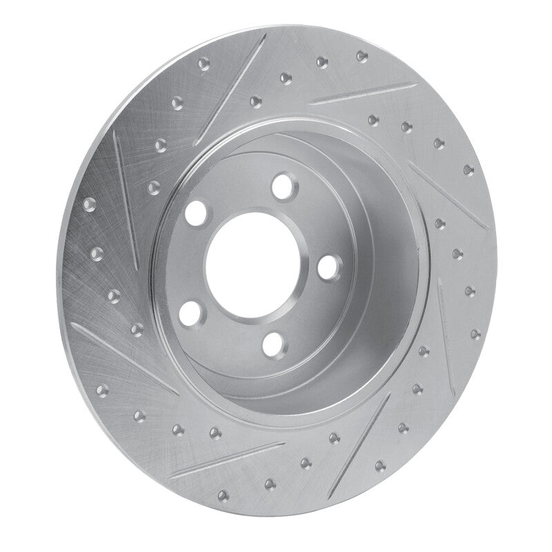 R1 Concepts R1 2005-2023 Chrysler 300 Rear Right Drilled & Slotted Silver Brake Rotor