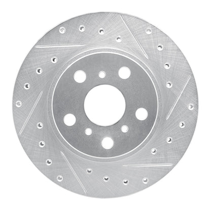 R1 Concepts R1 86-89 Toyota Celica Front Right Drilled & Slotted Silver Brake Rotor