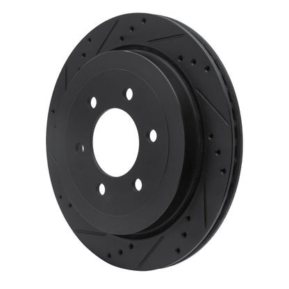 R1 Concepts R1 07-17 Ford Expedition Rear Left Drilled & Slotted Black Brake Rotor