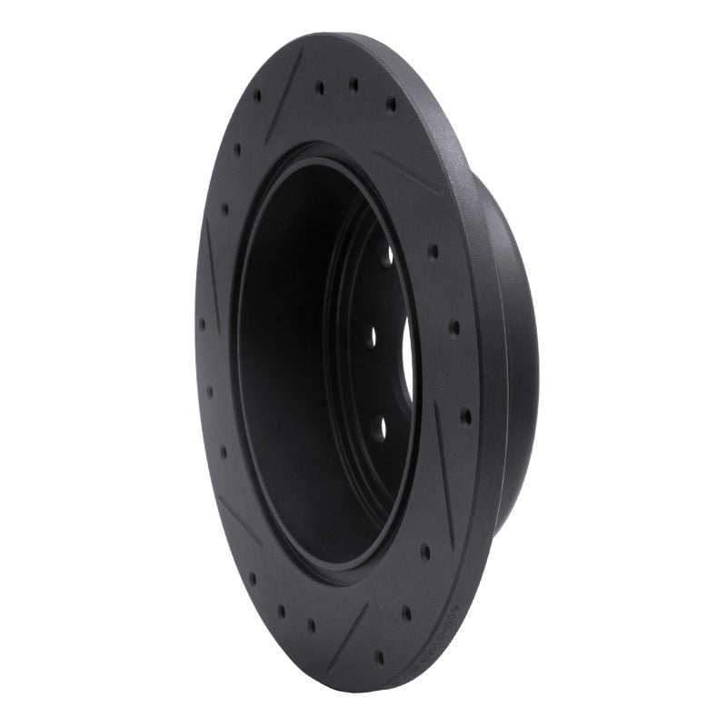 R1 Concepts R1 04-10 Chevrolet Epica (Mexico) Rear Right Drilled & Slotted Black Brake Rotor