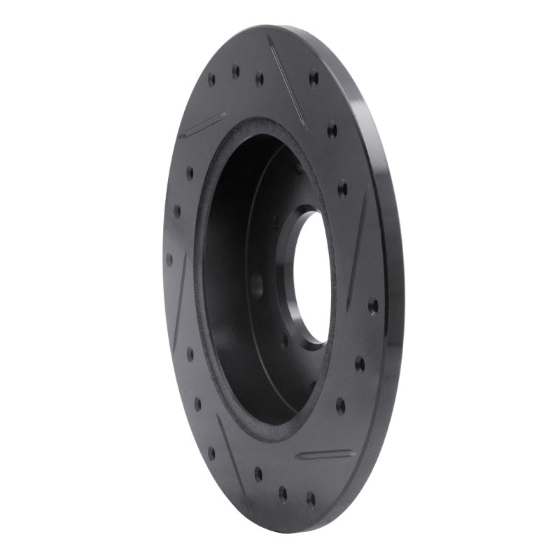 R1 Concepts R1 89-94 Suzuki Swift Rear Left Drilled & Slotted Black Brake Rotor