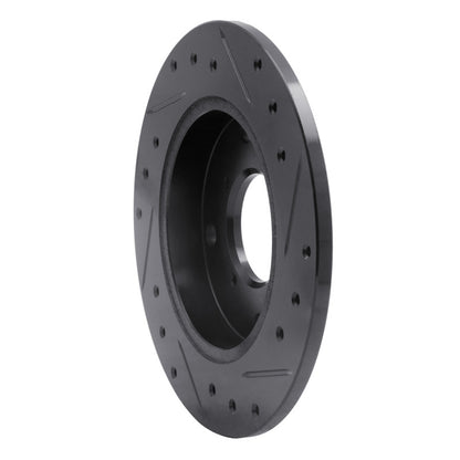 R1 Concepts R1 89-94 Suzuki Swift Rear Left Drilled & Slotted Black Brake Rotor