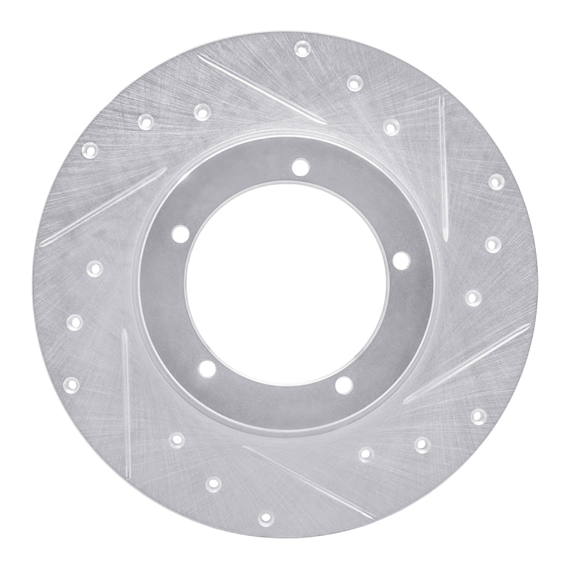 R1 Concepts R1 65-76 Porsche 911 Front Right Drilled & Slotted Silver Brake Rotor